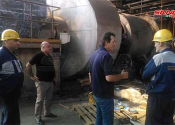 بخبرات وطنية و لأول مرة على مستوى سورية ..صيانة عنفة في محطة توليد كهرباء الزارة في حماة