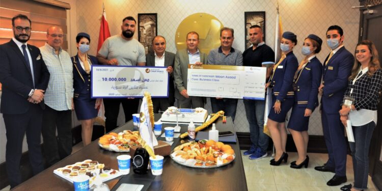 تقديراً لإنجازه الأولمبي .. شركة أجنحة الشام للطيران تُكّرم الرباع الرياضي معن أسعد