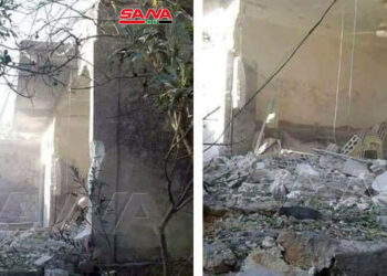 المجموعات الإرهابية المنتشرة في إدلب تعتدي بقذيفة صاروخية على بلدة شطحة بريف حماة