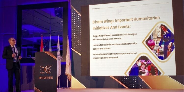 أجنحة الشام للطيران راعيةً للمؤتمر والمعرض العالمي الثالث عشر للطيران الإنساني والمنظم من قبل برنامج الغذاء العالمي (WFP) في دبي.