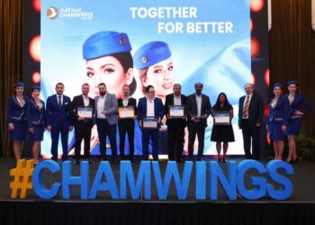 أجنحة الشام للطيران وبالتعاون مع وكيلها العام بدولة الامارات العربية المتحدة (شركة فلاي أند مور) تقيم حفلاً مميزاً بدبي لتكريم الأوائل في المبيعات على خطوطها لعام 2021